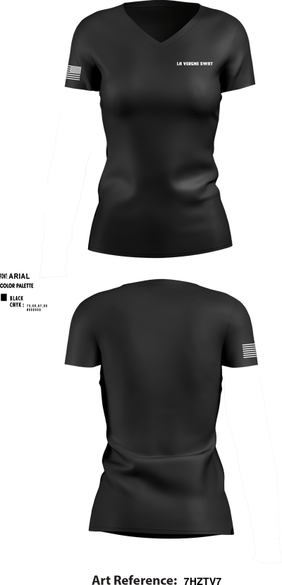 La Vergne SWAT 71324083 Women's Short Sleeve V-neck Shirt - 1