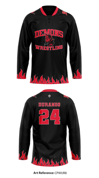 Hockey Jersey, Durango HS Wrestling, Wrestling, Teamtime, Team time, sublimation, custom sports apparel, team uniforms, spirit wear, spiritwear, sports uniforms, custom shirts, team store, custom team store, fundraiser sports, apparel fundraiser