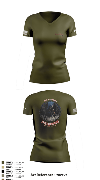 Women's Short Sleeve Vneck Shirt, , Army, Teamtime, Team time, sublimation, custom sports apparel, team uniforms, spirit wear, spiritwear, sports uniforms, custom shirts, team store, custom team store, fundraiser sports, apparel fundraiser