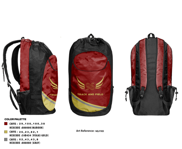 Gear Bag, Ninety Six High School, Track & Field, Teamtime, Team time, sublimation, custom sports apparel, team uniforms, spirit wear, spiritwear, sports uniforms, custom shirts, team store, custom team store, fundraiser sports, apparel fundraiser