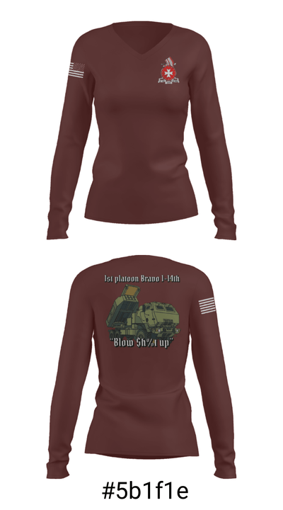 1st plt 1-14th 60300100 Women's Long Sleeve V-neck Shirt - 37