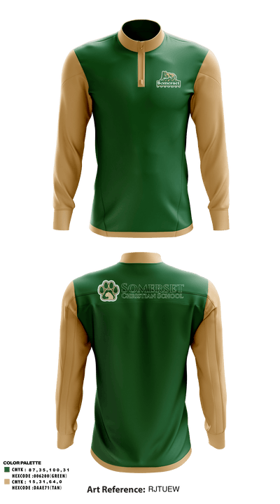 Somerset Christian School Baseball 14070368 Quarter Zip Jacket - 1