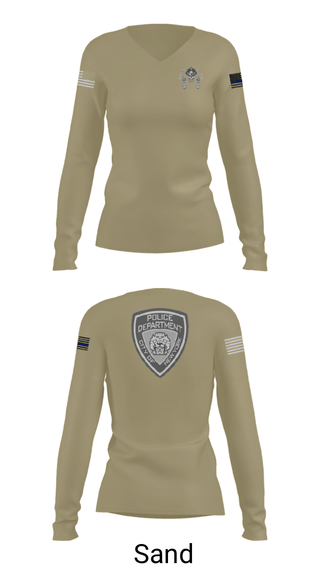 Women's Long Sleeve Vneck Shirt, , Police, Teamtime, Team time, sublimation, custom sports apparel, team uniforms, spirit wear, spiritwear, sports uniforms, custom shirts, team store, custom team store, fundraiser sports, apparel fundraiser