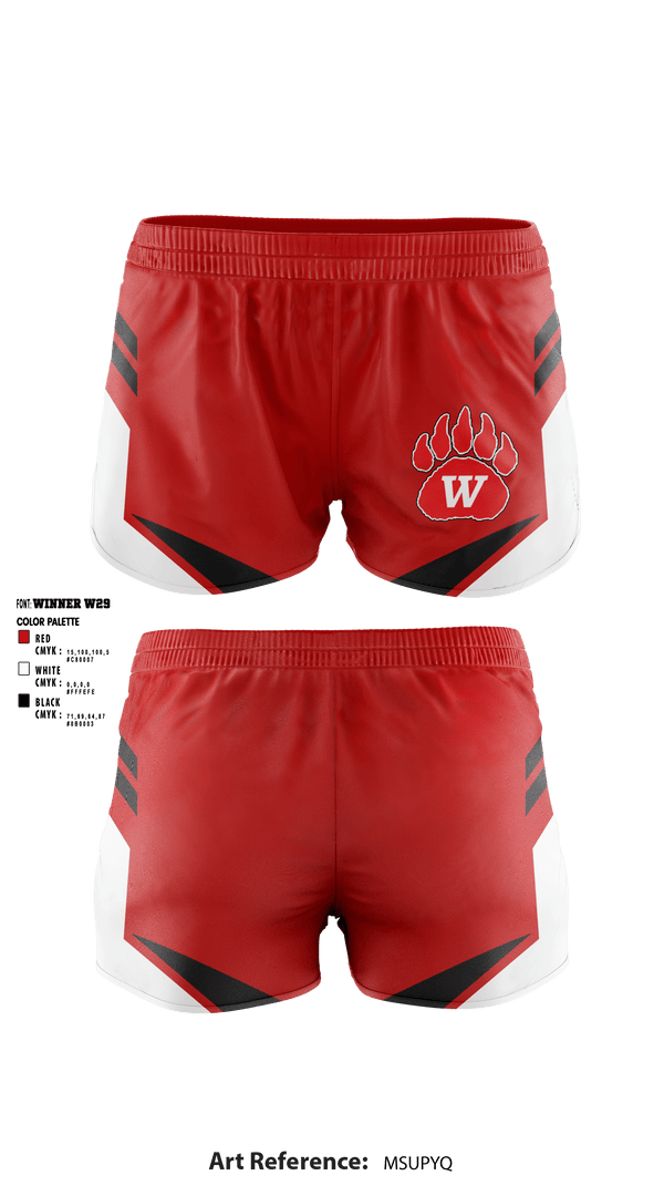 Women's Shorts, Wadsworth High School Gymnastics, Spirit Store, Teamtime, Team time, sublimation, custom sports apparel, team uniforms, spirit wear, spiritwear, sports uniforms, custom shirts, team store, custom team store, fundraiser sports, apparel fundraiser
