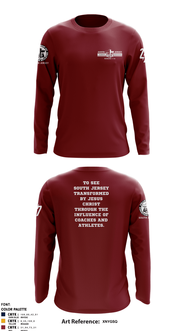 Long Sleeve Performance Shirt, FCA ( Fellowship of Christian Athletes ) South Jersey, Spirit Store, Teamtime, Team time, sublimation, custom sports apparel, team uniforms, spirit wear, spiritwear, sports uniforms, custom shirts, team store, custom team store, fundraiser sports, apparel fundraiser