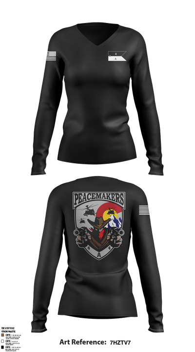 4-4 Attack Battalion 63788655 Women's Long Sleeve V-neck Shirt - 4