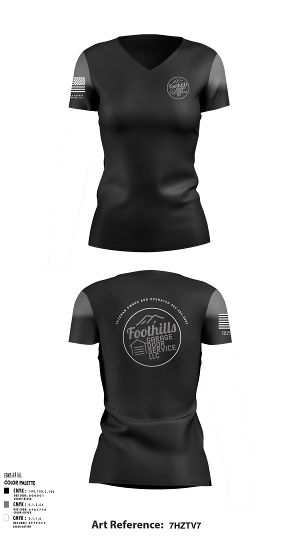Women's Short Sleeve Vneck Shirt, Foothills Garage Door Service LLCFoothills Garage Door Service LLC, , Teamtime, Team time, sublimation, custom sports apparel, team uniforms, spirit wear, spiritwear, sports uniforms, custom shirts, team store, custom team store, fundraiser sports, apparel fundraiser