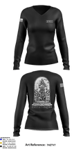 E CO. 8TH ENGINEER BATTALION 25810493 Women's Long Sleeve V-neck Shirt - 3