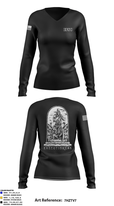 E CO. 8TH ENGINEER BATTALION 25810493 Women's Long Sleeve V-neck Shirt - 3