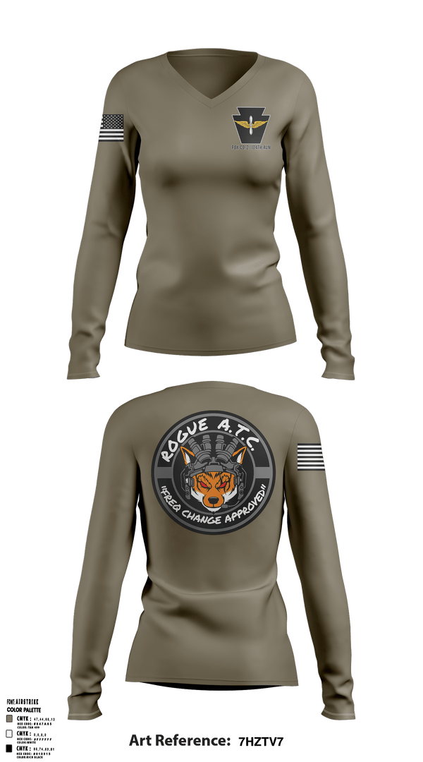 Women's Long Sleeve Vneck Shirt, , National Guard, Teamtime, Team time, sublimation, custom sports apparel, team uniforms, spirit wear, spiritwear, sports uniforms, custom shirts, team store, custom team store, fundraiser sports, apparel fundraiser