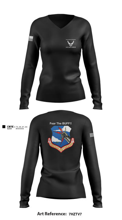 11th Bomb Sqadron 67682799 Women's Long Sleeve V-neck Shirt - 1