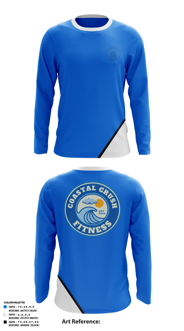 Long Sleeve Performance Shirt, Coastal Crush Fitness, , Teamtime, Team time, sublimation, custom sports apparel, team uniforms, spirit wear, spiritwear, sports uniforms, custom shirts, team store, custom team store, fundraiser sports, apparel fundraiser