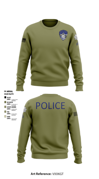 Crew Neck Sweatshirt, Willits Little Lake JRTF, Police, Teamtime, Team time, sublimation, custom sports apparel, team uniforms, spirit wear, spiritwear, sports uniforms, custom shirts, team store, custom team store, fundraiser sports, apparel fundraiser