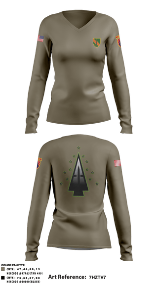 Women's Long Sleeve Vneck Shirt, , Army, Teamtime, Team time, sublimation, custom sports apparel, team uniforms, spirit wear, spiritwear, sports uniforms, custom shirts, team store, custom team store, fundraiser sports, apparel fundraiser