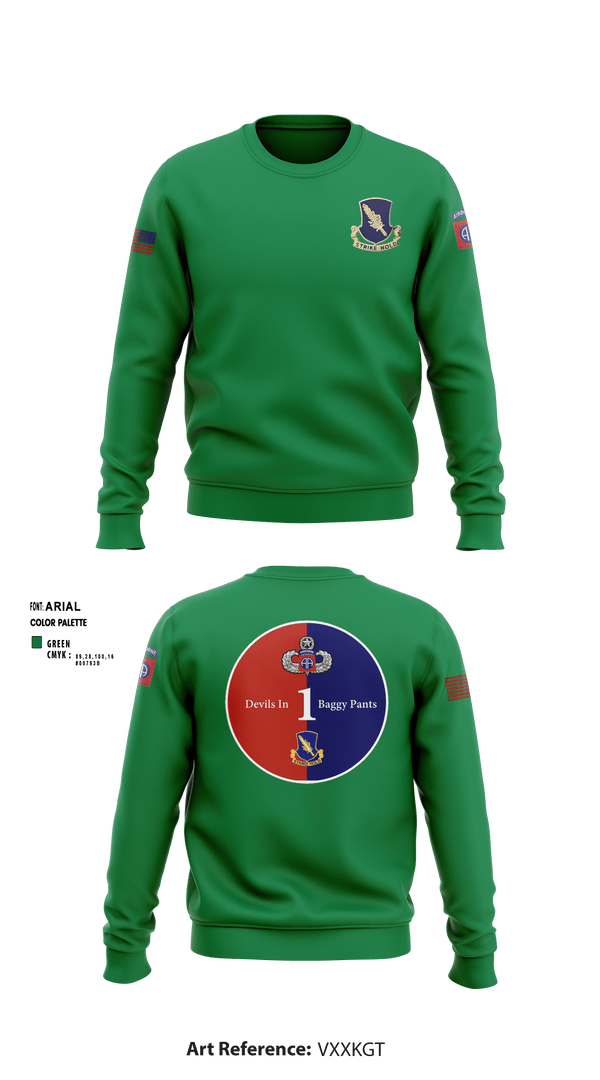 Crew Neck Sweatshirt, Charlie 2/504, , Teamtime, Team time, sublimation, custom sports apparel, team uniforms, spirit wear, spiritwear, sports uniforms, custom shirts, team store, custom team store, fundraiser sports, apparel fundraiser