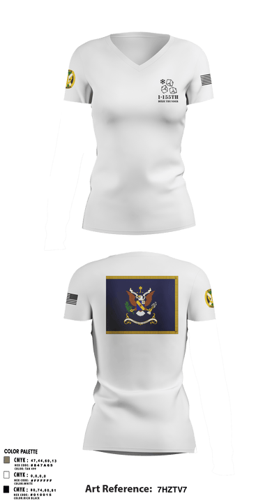 1-155th Dixie Thunder 83572891 Women's Short Sleeve V-neck Shirt - 2