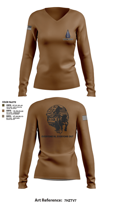 3rd SFAB 14346541 Women's Long Sleeve V-neck Shirt - 2