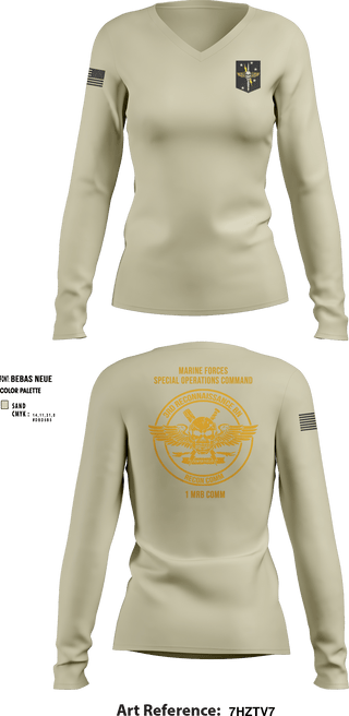 Women's Long Sleeve Vneck Shirt, , Marines, Teamtime, Team time, sublimation, custom sports apparel, team uniforms, spirit wear, spiritwear, sports uniforms, custom shirts, team store, custom team store, fundraiser sports, apparel fundraiser