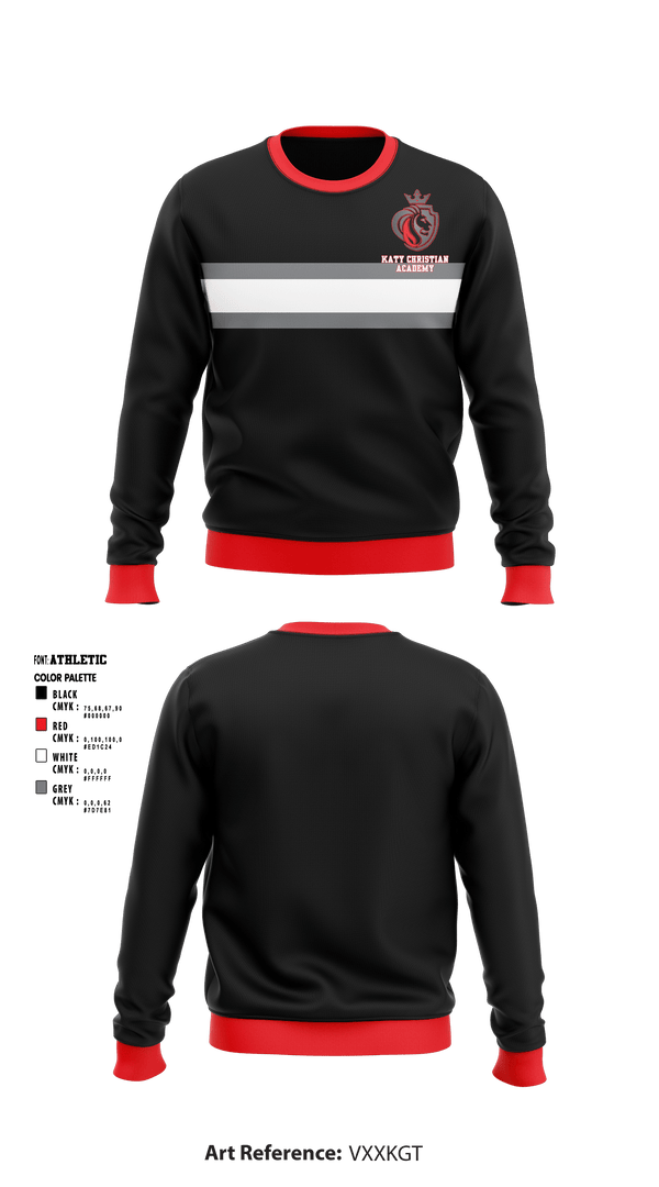 Crew Neck Sweatshirt, Katy Christian Academy, Spirit Store, Teamtime, Team time, sublimation, custom sports apparel, team uniforms, spirit wear, spiritwear, sports uniforms, custom shirts, team store, custom team store, fundraiser sports, apparel fundraiser