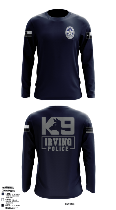 Irving Police K9 Unit 73761105 Long Sleeve Performance Shirt - 2