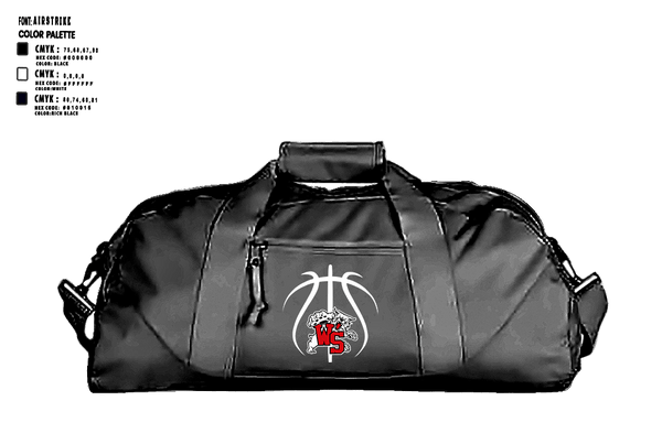 Duffle Bag, Westerville South Girls Basketball, Women's Basketball, Teamtime, Team time, sublimation, custom sports apparel, team uniforms, spirit wear, spiritwear, sports uniforms, custom shirts, team store, custom team store, fundraiser sports, apparel fundraiser