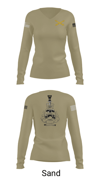 Women's Long Sleeve Vneck Shirt, , Army, Teamtime, Team time, sublimation, custom sports apparel, team uniforms, spirit wear, spiritwear, sports uniforms, custom shirts, team store, custom team store, fundraiser sports, apparel fundraiser