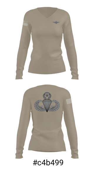 Women's Long Sleeve Vneck Shirt, , Army, Teamtime, Team time, sublimation, custom sports apparel, team uniforms, spirit wear, spiritwear, sports uniforms, custom shirts, team store, custom team store, fundraiser sports, apparel fundraiser