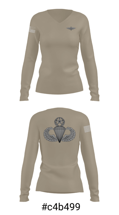 165th Quartermaster 50925110 Women's Long Sleeve V-neck Shirt - 37