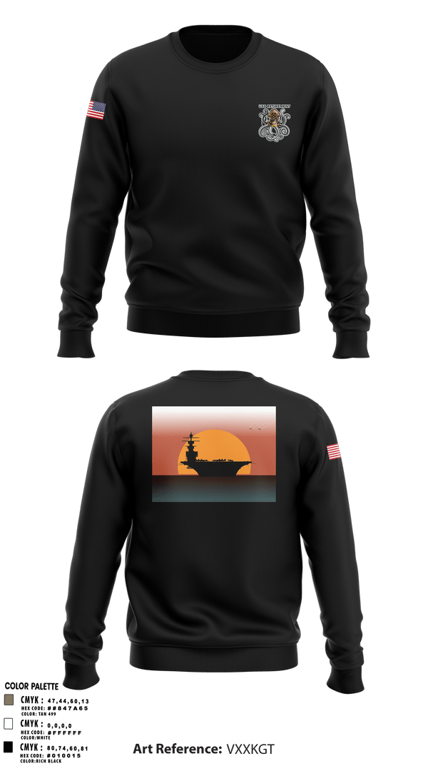 Crew Neck Sweatshirt, USS Retirement, Navy, Teamtime, Team time, sublimation, custom sports apparel, team uniforms, spirit wear, spiritwear, sports uniforms, custom shirts, team store, custom team store, fundraiser sports, apparel fundraiser