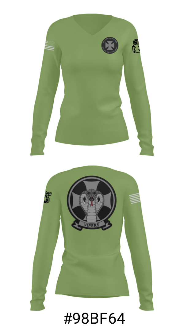 Women's Long Sleeve Vneck Shirt, , Marines, Teamtime, Team time, sublimation, custom sports apparel, team uniforms, spirit wear, spiritwear, sports uniforms, custom shirts, team store, custom team store, fundraiser sports, apparel fundraiser