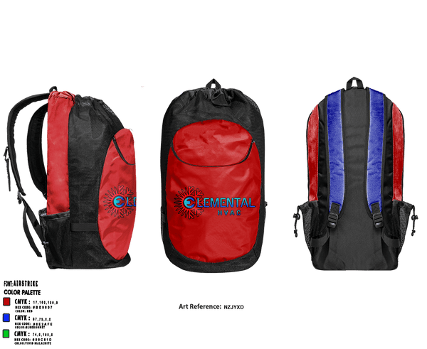 Gear Bag, Elemental HVAC, , Teamtime, Team time, sublimation, custom sports apparel, team uniforms, spirit wear, spiritwear, sports uniforms, custom shirts, team store, custom team store, fundraiser sports, apparel fundraiser