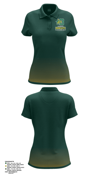 Women's Short Sleeve Performance Polo, Bobcat Tennis, Tennis, Teamtime, Team time, sublimation, custom sports apparel, team uniforms, spirit wear, spiritwear, sports uniforms, custom shirts, team store, custom team store, fundraiser sports, apparel fundraiser