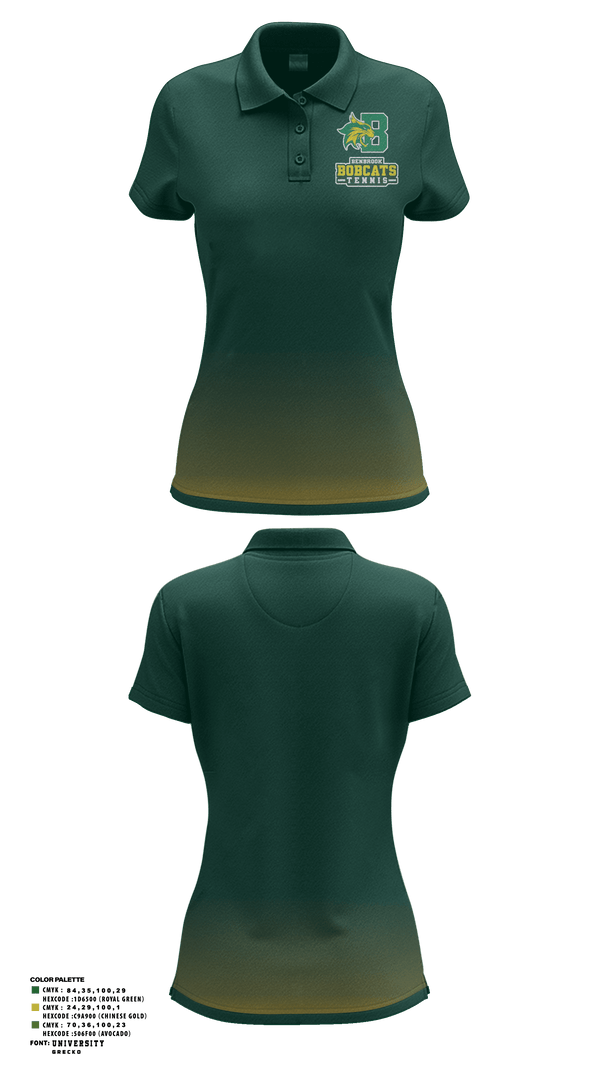 Women's Short Sleeve Performance Polo, Bobcat Tennis, Tennis, Teamtime, Team time, sublimation, custom sports apparel, team uniforms, spirit wear, spiritwear, sports uniforms, custom shirts, team store, custom team store, fundraiser sports, apparel fundraiser