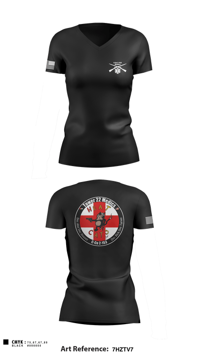 C-Co 2-153 Medics 26047956 Women's Short Sleeve V-neck Shirt - 1