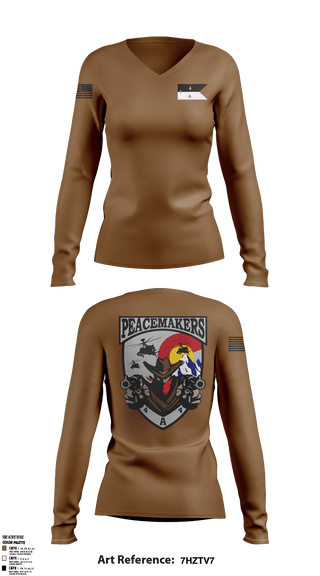 Women's Long Sleeve Vneck Shirt, , Army, Teamtime, Team time, sublimation, custom sports apparel, team uniforms, spirit wear, spiritwear, sports uniforms, custom shirts, team store, custom team store, fundraiser sports, apparel fundraiser
