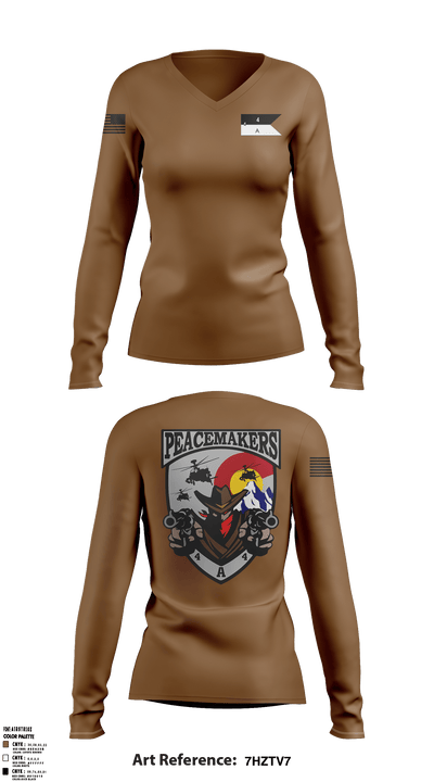 4-4 Attack Battalion 63788655 Women's Long Sleeve V-neck Shirt - 5