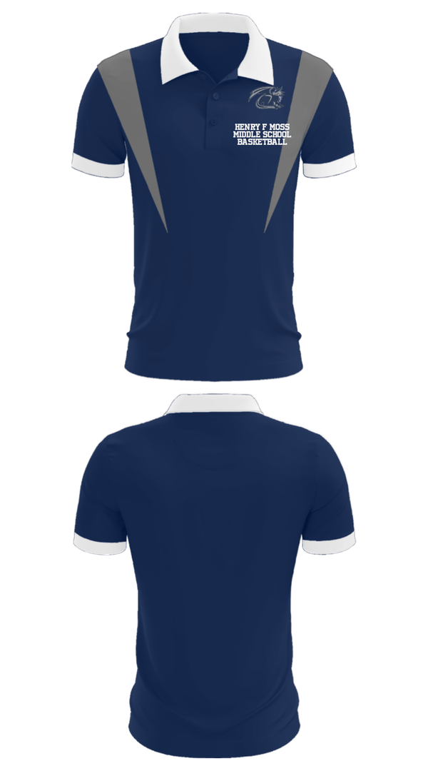 Short Sleeve Performance Polo, Henry F Moss Middle School Basketball, Women's Basketball, Teamtime, Team time, sublimation, custom sports apparel, team uniforms, spirit wear, spiritwear, sports uniforms, custom shirts, team store, custom team store, fundraiser sports, apparel fundraiser