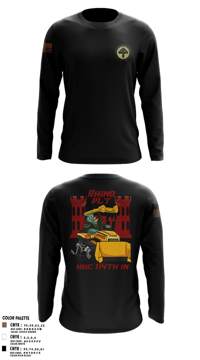 HHC 1-114 Infantry Brigade 59777131 Long Sleeve Performance Shirt - 3