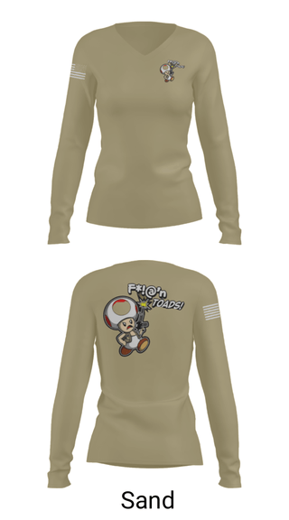 Women's Long Sleeve Vneck Shirt, , Army, Teamtime, Team time, sublimation, custom sports apparel, team uniforms, spirit wear, spiritwear, sports uniforms, custom shirts, team store, custom team store, fundraiser sports, apparel fundraiser