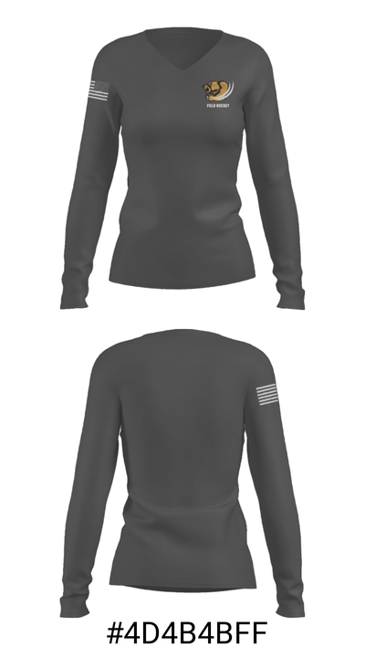 Temecula Valley High School Field Hockey 8529337 Women's Long Sleeve V-neck Shirt - 33