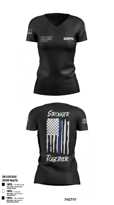 SDRPA 9691441 Women's Short Sleeve V-neck Shirt - 3