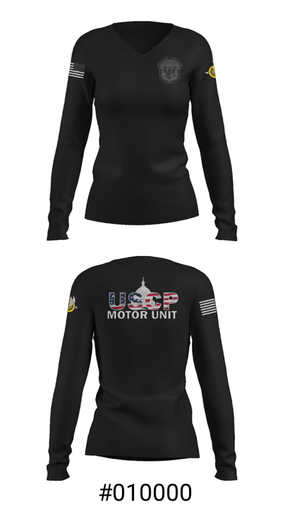 USCP Motor Unit 10127090 Women's Long Sleeve V-neck Shirt - 7