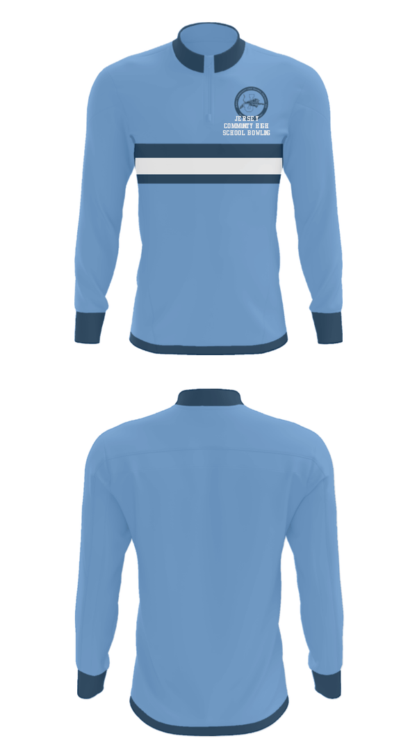 Quarter Zip Jacket, Jersey Community High School Bowling, Bowling, Teamtime, Team time, sublimation, custom sports apparel, team uniforms, spirit wear, spiritwear, sports uniforms, custom shirts, team store, custom team store, fundraiser sports, apparel fundraiser
