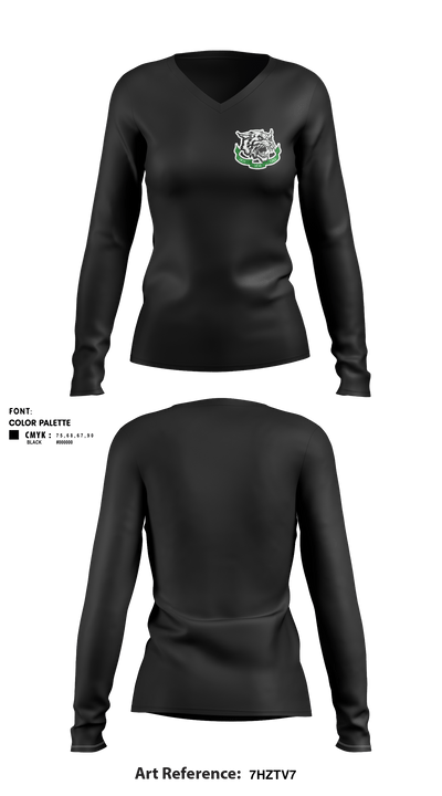 Arundel High School Tennis 48862297 Women's Long Sleeve V-neck Shirt - 1