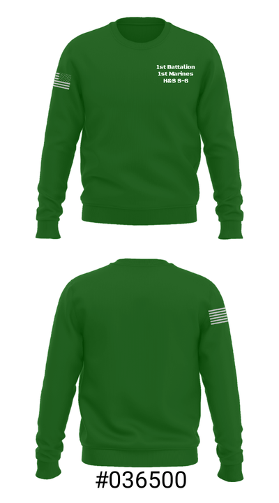 1st Battalion 1st Marines H&S S-6 56316666 Crew Neck Sweatshirt - 7