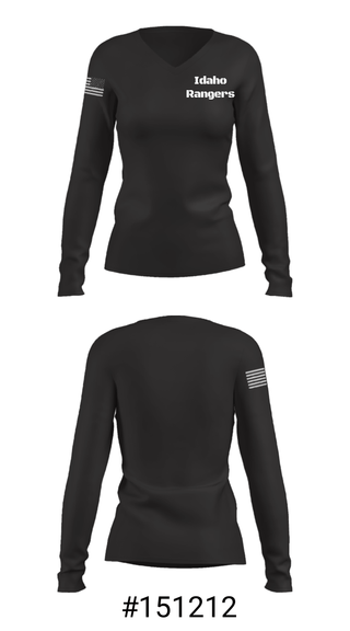 Women's Long Sleeve Vneck Shirt, Idaho Rangers, , Teamtime, Team time, sublimation, custom sports apparel, team uniforms, spirit wear, spiritwear, sports uniforms, custom shirts, team store, custom team store, fundraiser sports, apparel fundraiser
