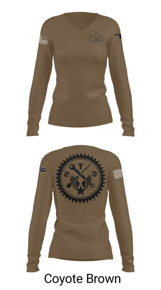 Women's Long Sleeve Vneck Shirt, , Air Force, Teamtime, Team time, sublimation, custom sports apparel, team uniforms, spirit wear, spiritwear, sports uniforms, custom shirts, team store, custom team store, fundraiser sports, apparel fundraiser