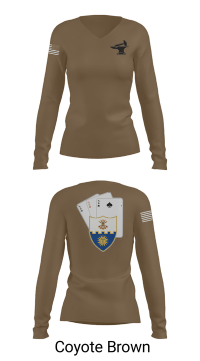 Anvil company, 2-22 Infantry 69124042 Women's Long Sleeve V-neck Shirt - 38