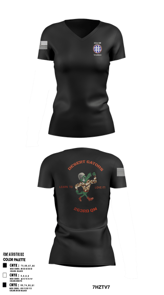 Women's Short Sleeve Vneck Shirt, 263rd QM, Army, Teamtime, Team time, sublimation, custom sports apparel, team uniforms, spirit wear, spiritwear, sports uniforms, custom shirts, team store, custom team store, fundraiser sports, apparel fundraiser