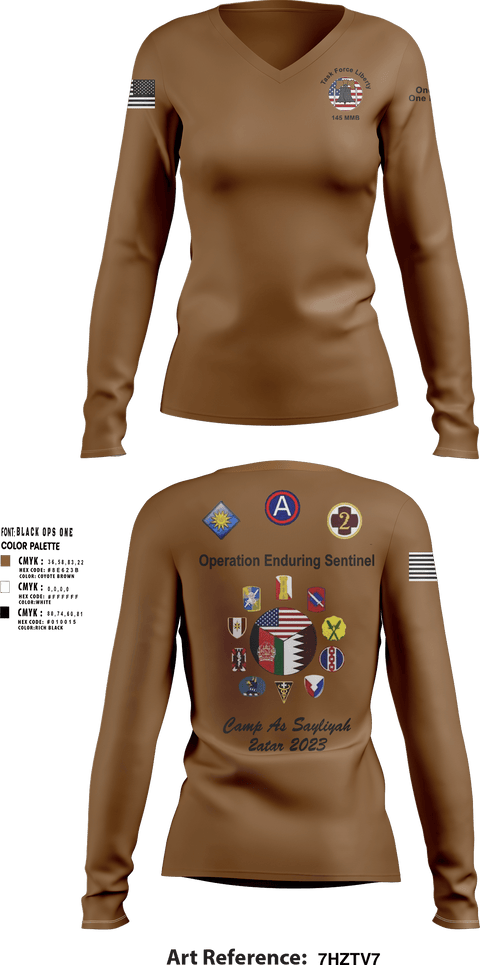 Women's Long Sleeve Vneck Shirt, 145 MMB, Army, Teamtime, Team time, sublimation, custom sports apparel, team uniforms, spirit wear, spiritwear, sports uniforms, custom shirts, team store, custom team store, fundraiser sports, apparel fundraiser